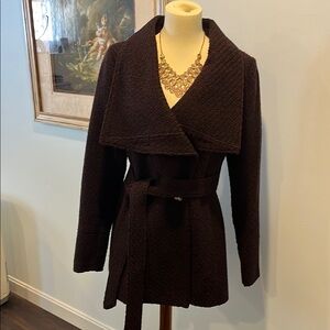 INC INTERNATIONAL CONCEPTS BURGUNDY JACKET/LIKE NEW/ SMALL BURGUNDY, BLACK TWEED